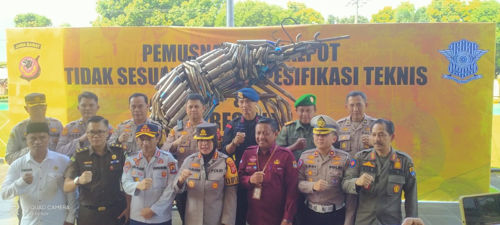 Pemusnahan Knalpot Bising Bersama Polresta Cirebon